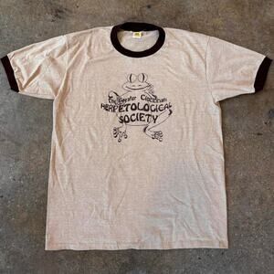 Vintage 70s Herptological Society Cincinnati T Shirt. Vintage Herptology Frog